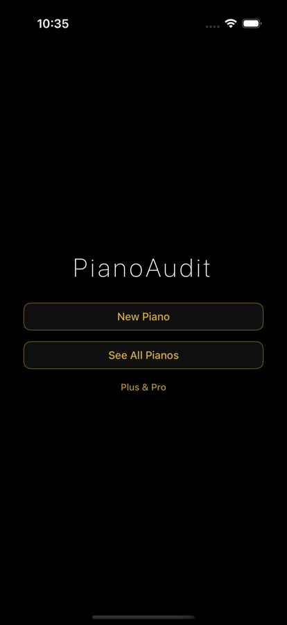 PianoAudit start screen